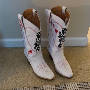 Dingo White and Red Heeled Western Boots